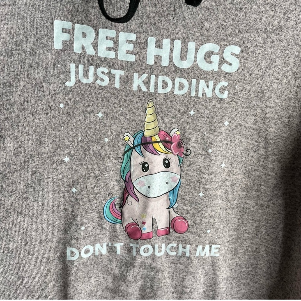 2X Unicorn Hoodie with Ears and Funny Saying